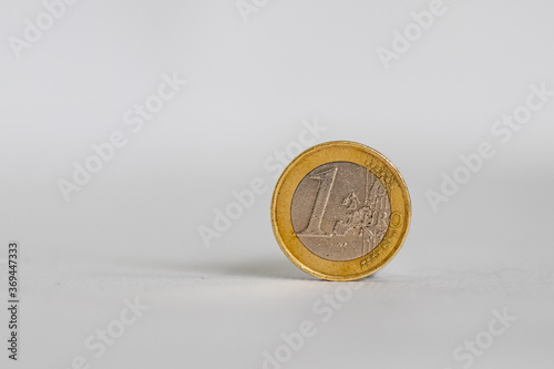 euro coin on a white background