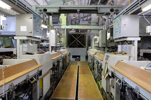 A well equipped japanese green tea processing factory at Shizuoka, Japan. From steaming, rolling to drying process.