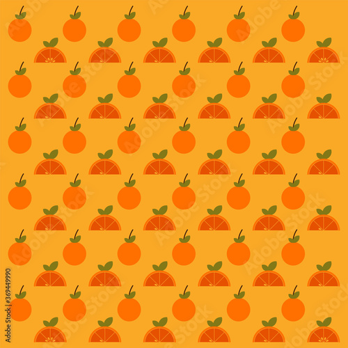 Orange fruit seamless pattern background.Colorful wallpaper vector illustration and good for printing