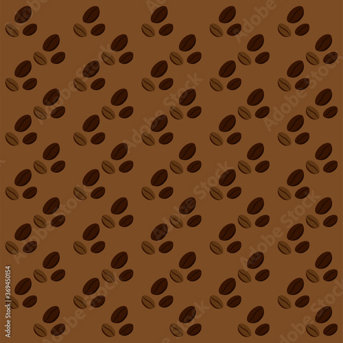 Coffee bean seamless pattern background.Colorful wallpaper vector illustration and good for printing