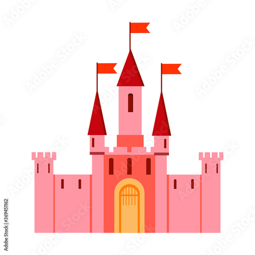 Fairytale castle on the white background