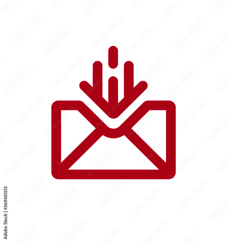 Fototapeta premium Vector inbox envelope icon. Fully editable stroke