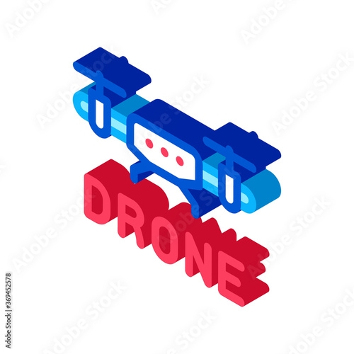 drone fly toy machine icon vector. isometric drone fly toy machine sign. color isolated symbol illustration