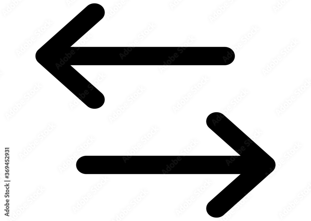 Swap horizontal icon. Swap horiz icon vector flat style isolated on white background. Swap horizontal icon. Swap horiz icon vector flat style isolated on white background.