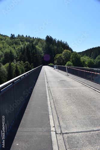 Auf der Dammkrone der Oleftalsperre, Eifel photo