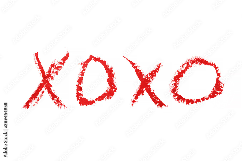 custom made wallpaper toronto digitalkiss word romantic xoxo written by lipstick trace red on white background