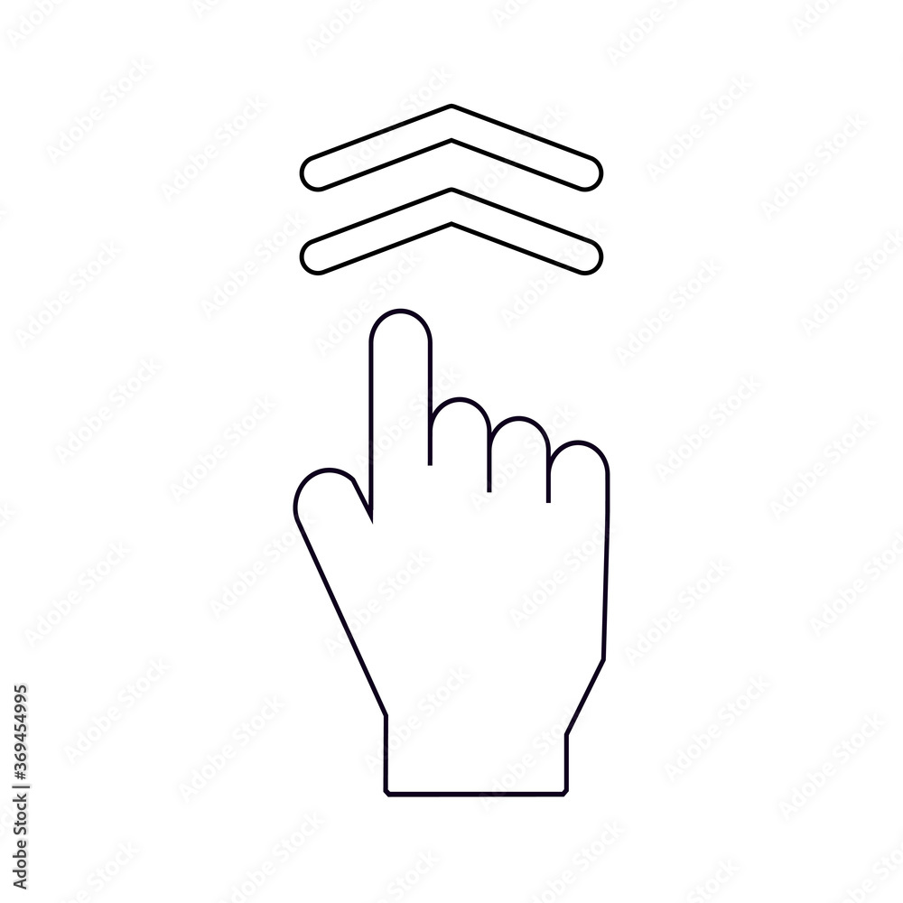 Fototapeta premium swipe up icon vector. Linear style sign for mobile concept and web design. swipe up symbol illustration. Text swipe up.EPS 10