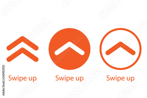 Swipe up, arrow up buttons colorful gradient. Text swipe up. Social media instagram concept. Vector illustration. EPS 10