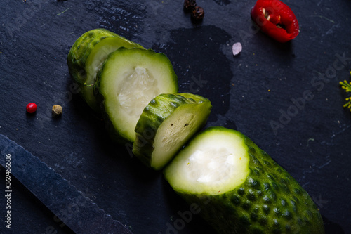 rustic fresh pickled cucumber  (polish malosolne) photo