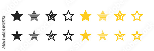 Space star set black and yellow flat icon. Abstract gold web button. Vector illustration