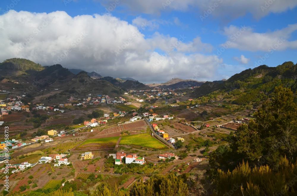 Beautiful view of Tegueste,Tenerife,Canary Islands,Spain.Travel concept.Selective focus.