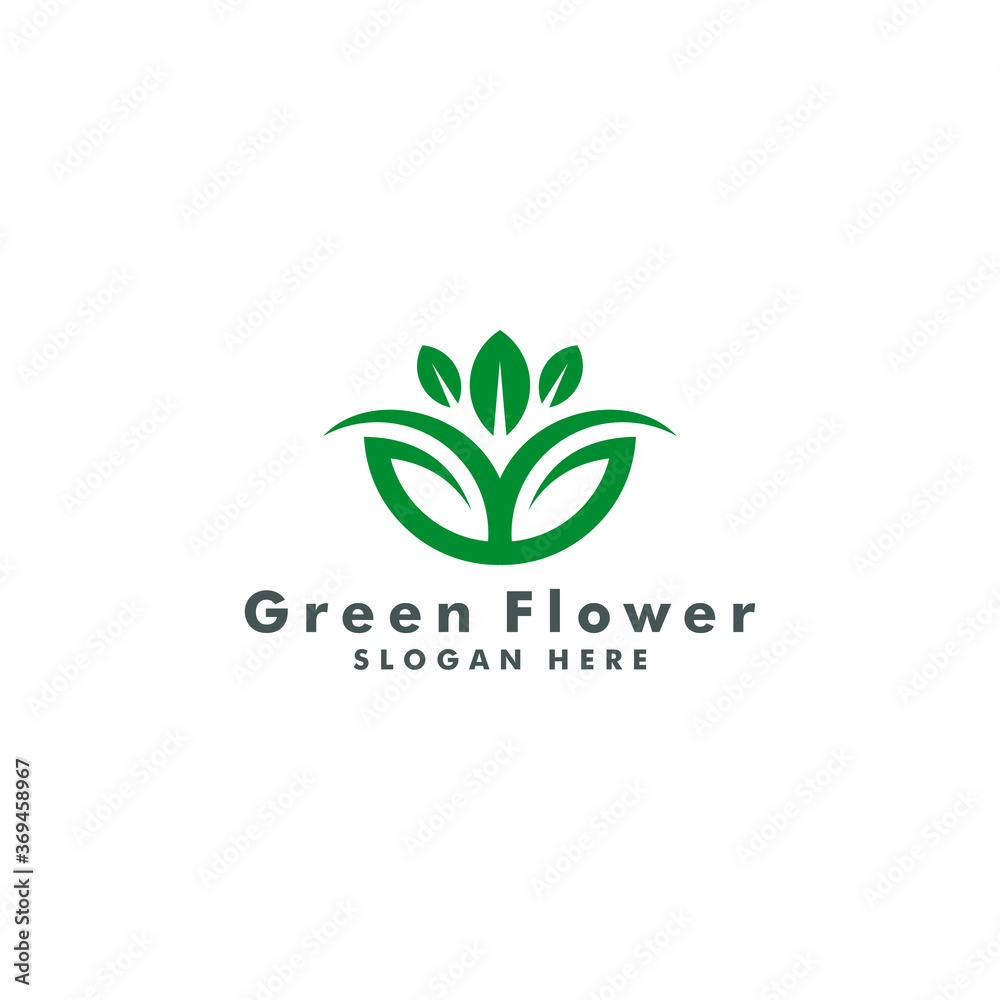 Abstract flower logo template. Nature icon symbol logotype design vector illustration