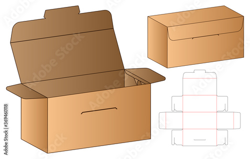 Box packaging die cut template design. 3d mock-up
