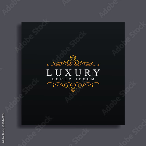 Luxury Logo template, luxury flourish style, for Wedding, Tattoo, Fashion, Restaurant, Royalty, Boutique, Cafe, Hotel, Heraldic, Jewelry, in vector illustration
