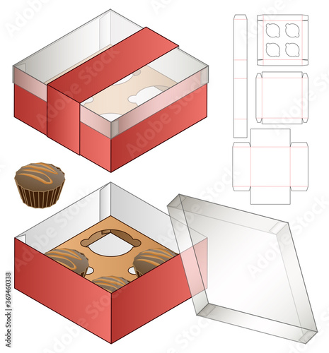 Box packaging die cut template design. 3d mock-up