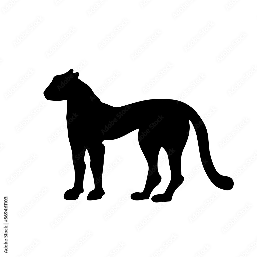 Obraz premium Cheetah silhouette vector illustration.