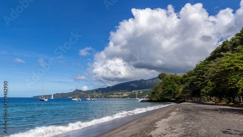 Fototapeta Naklejka Na Ścianę i Meble -  Summer seascape in The Caribbean Island in Martinique in France