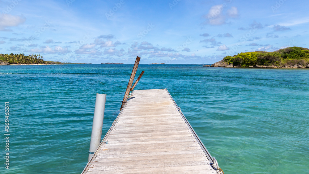 Summer seascape in The Caribbean Island in Martinique in France