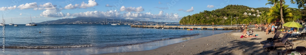 Summer seascape Panorama in The Caribbean Island in Martinique in France