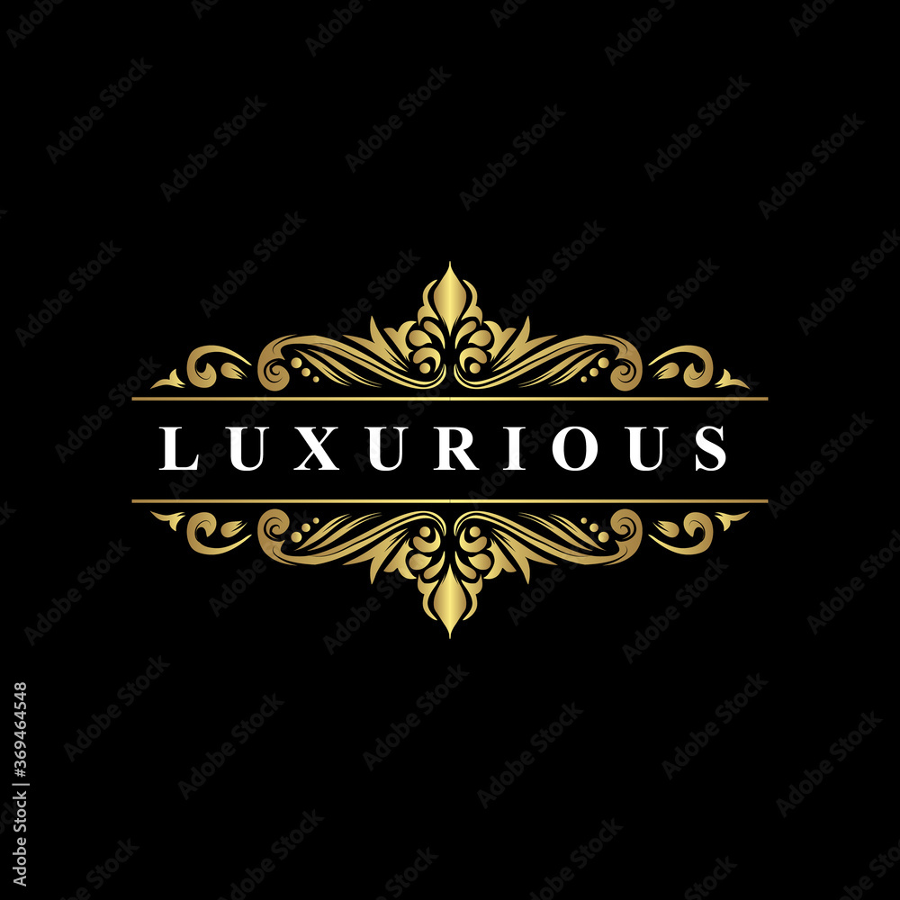 Luxury Logo template, luxury flourish style, for Wedding, Tattoo, Fashion, Restaurant, Royalty, Boutique, Cafe, Hotel, Heraldic, Jewelry, in vector illustration