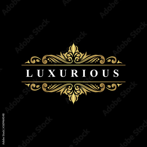 Luxury Logo template, luxury flourish style, for Wedding, Tattoo, Fashion, Restaurant, Royalty, Boutique, Cafe, Hotel, Heraldic, Jewelry, in vector illustration