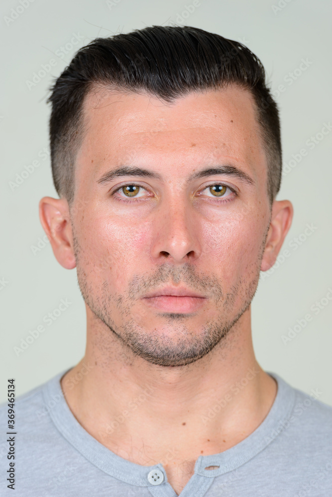Portrait of young handsome man with beard stubble Portrait of young handsome man with beard stubble