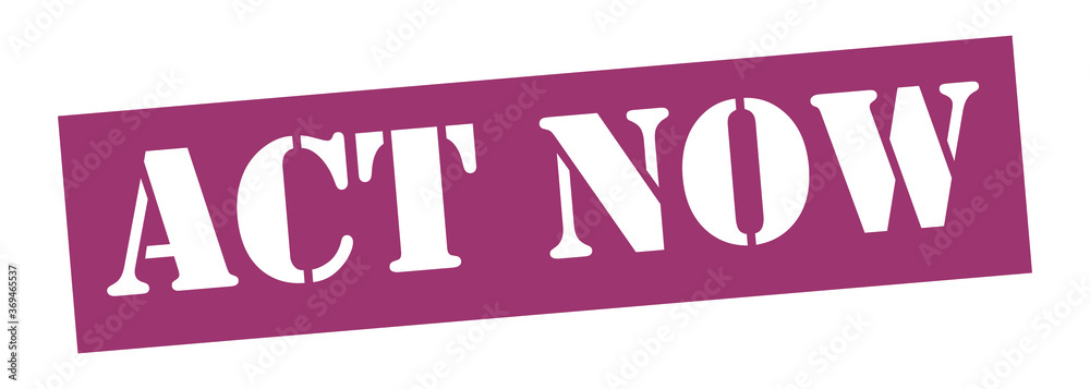 ACT NOW Vector stamp. White isolated ACT NOW Vector stamp. White isolated