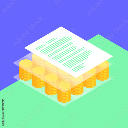 Employment contract / retainer agreement isometric illustration