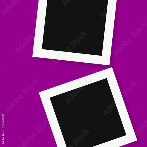 square photo frames on a bright background