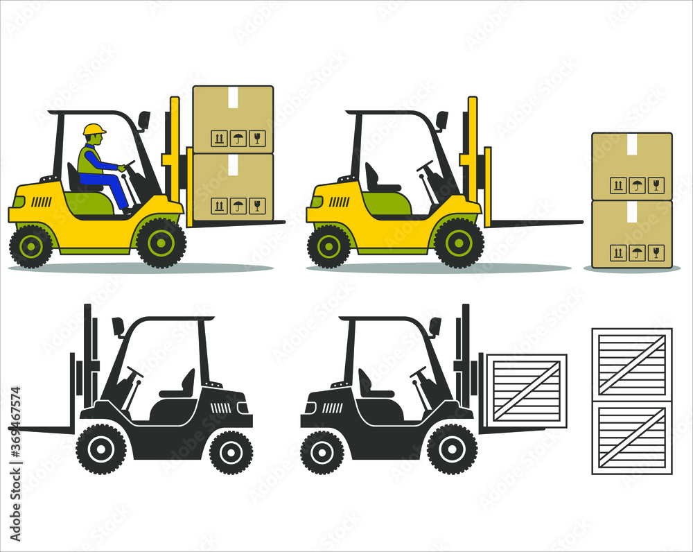 A collections of forklift icon / vector file