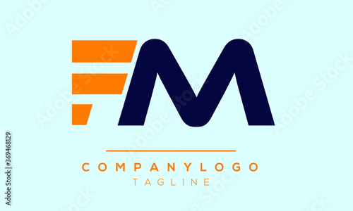 FM initials monogram letter text alphabet logo design