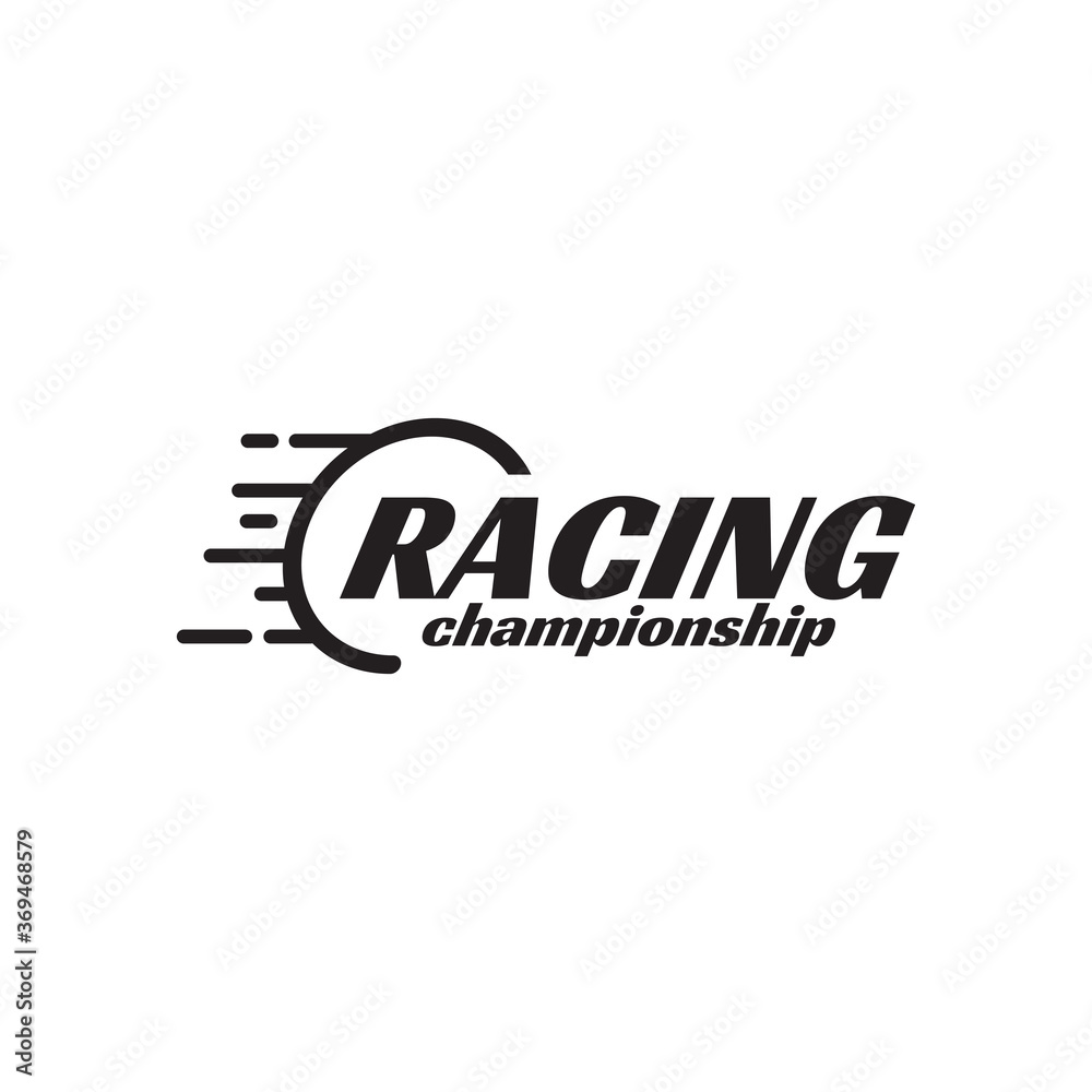 Racing championship logo design incorporated with speedometer icon Racing championship logo design incorporated with speedometer icon