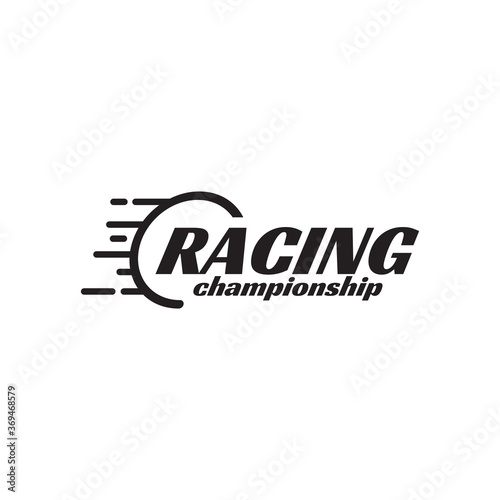 Racing championship logo design incorporated with speedometer icon