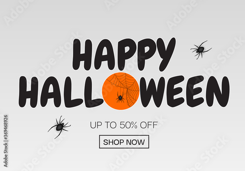 Happy Halloween, Shop Now poster Template Background. Vector Illustration