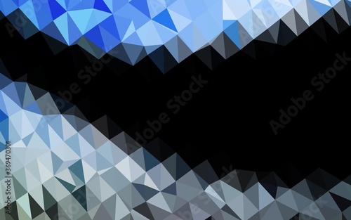 Dark BLUE vector abstract mosaic backdrop. Shining illustration  which consist of triangles. Textured pattern for background.