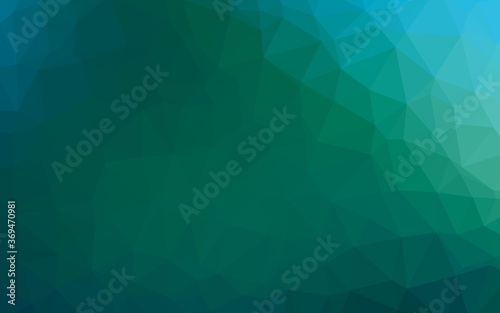 Dark Blue  Green vector shining triangular template. Colorful illustration in Origami style with gradient.  Completely new template for your business design.