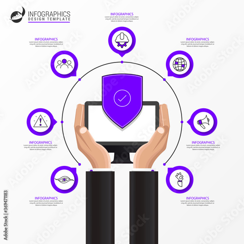 Infographic design template. Creative concept with 7 steps