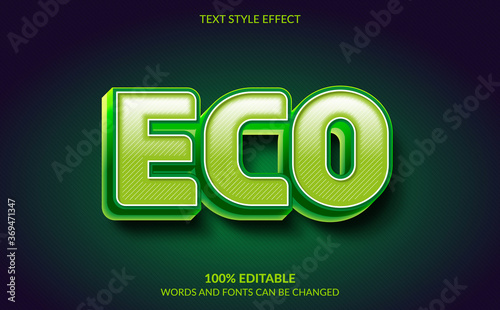 Editable Text Effect, Eco Green Text Style