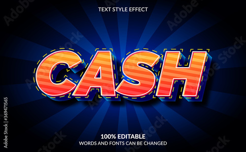 Editable Text Effect, Cash Text Style