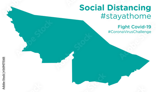 Acre Brazil map with Social Distancing stayathome tag