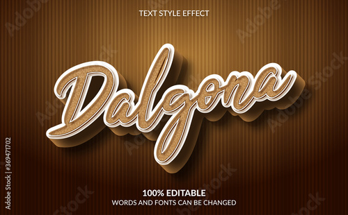 Editable Text Effect, Dalgona Coffee Text Style