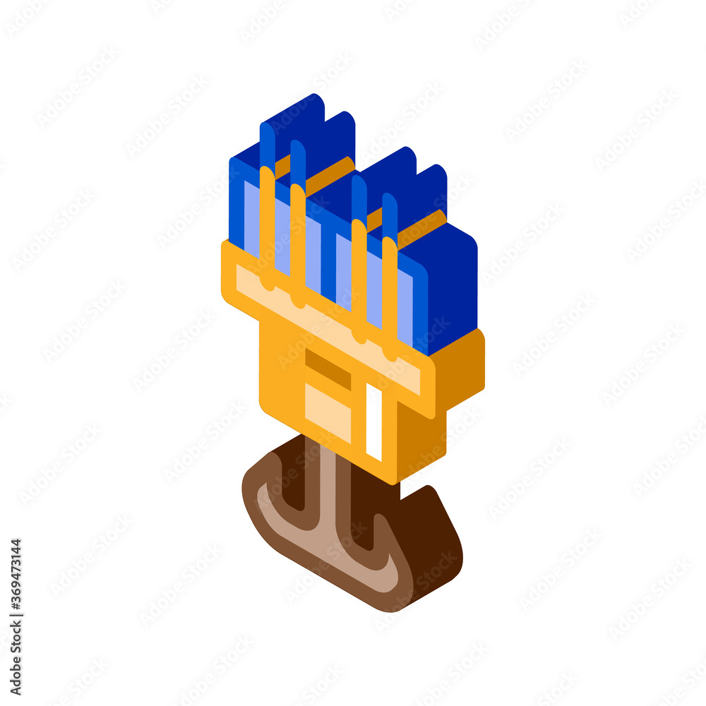 Fototapeta premium steel hook icon vector. isometric steel hook sign. color isolated symbol illustration
