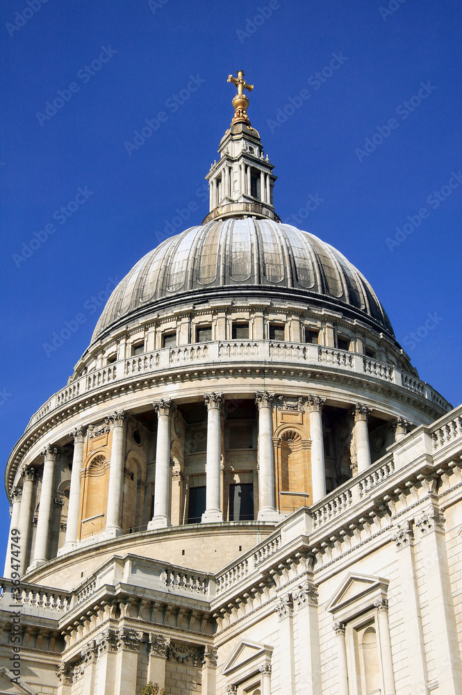 St Paul’s Cathedral  London England UK built by Sir Christopher Wren which a popular tourism travel destination visitor landmark of the city stock photo