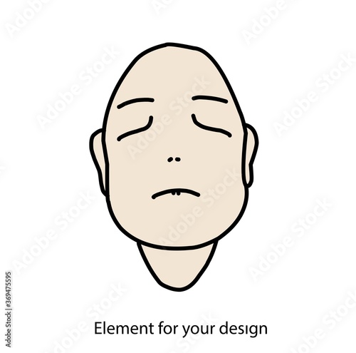 Vector human face. Mask. Isolate on a white background. Faceless. God of death