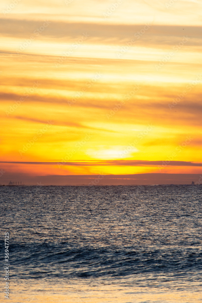 Sunset on a nice beach in Morocco