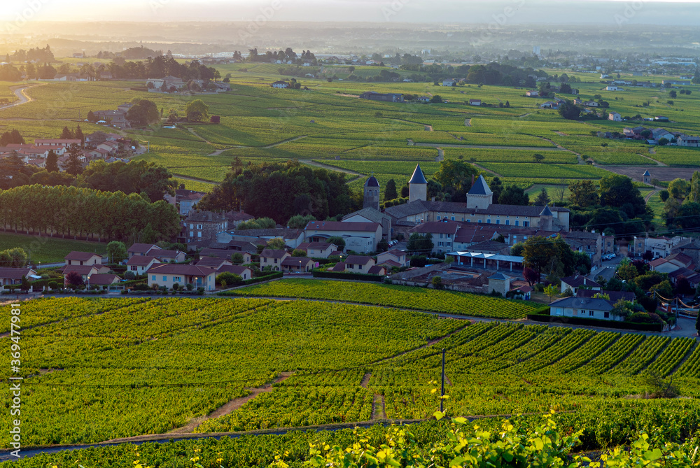Le village de Saint-Lager dans le vignoble du Beaujolais dans le département du Rhône en France