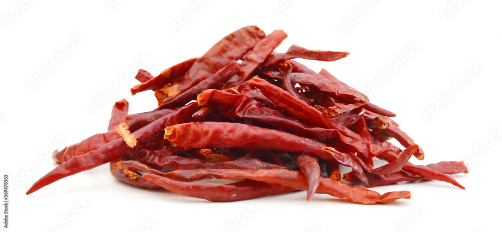 dry red pepper on white background dry red pepper on white background