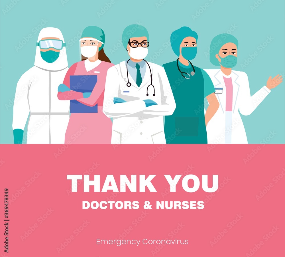 Medical staff vector. Thank you doctors and nurses, Staff working in ...