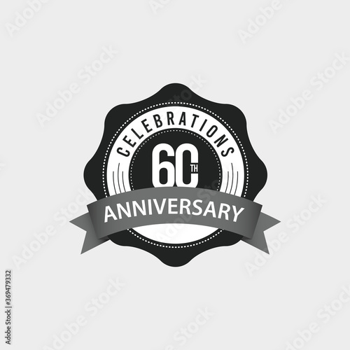 60 Th Anniversary Celebrations Vector Template Design Illustration