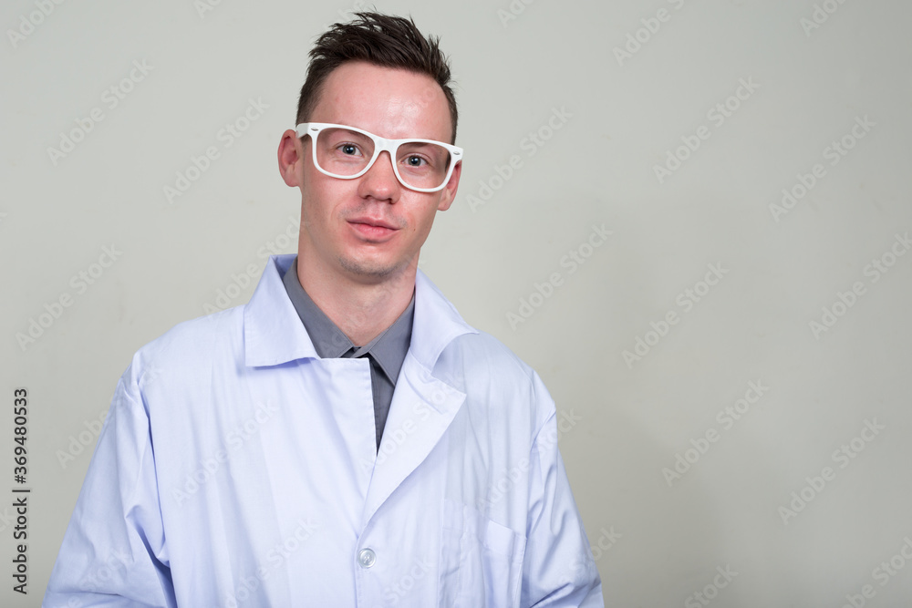 Portrait of young man doctor with eyeglasses Portrait of young man doctor with eyeglasses